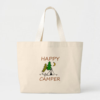 Happy Camper Outdoors Large Tote Bag