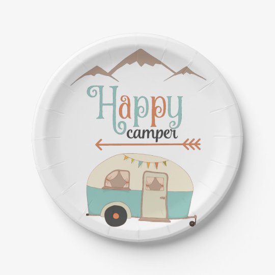 HAPPY CAMPER PAPER PLATE | Zazzle.com