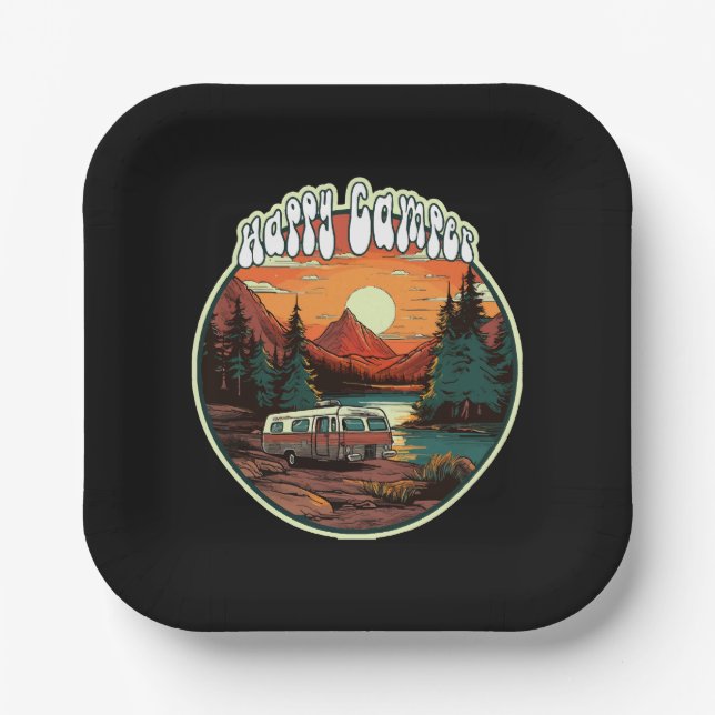 Happy Camper Paper Plates (Front)