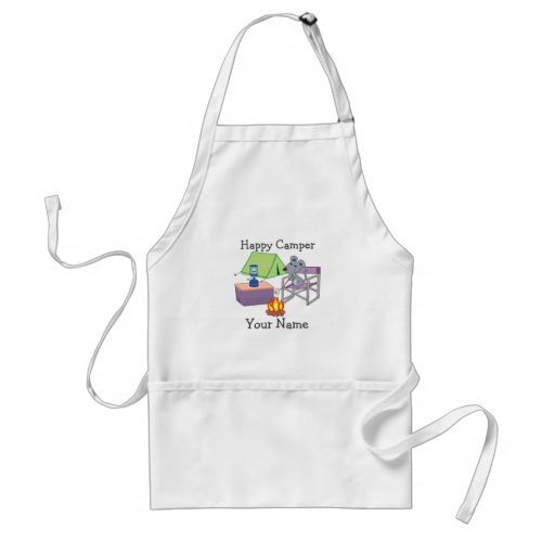 Happy Camper Personalized Cartoon Mouse Adult Apron