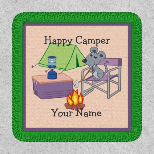 Happy Camper Personalized Cartoon Mouse Patch