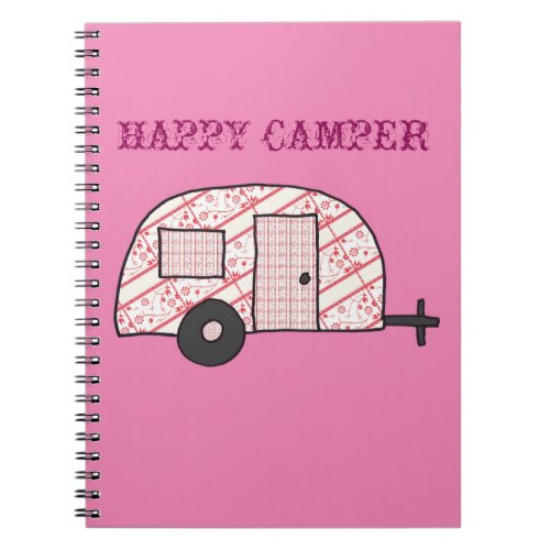 Happy Camper pink Notebook