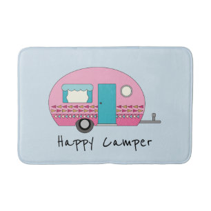 Happy Camper Pink RV Bath Mat