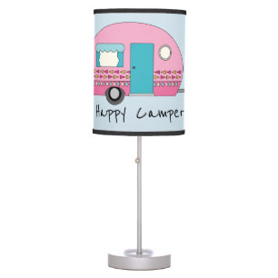 Happy Camper Pink RV Table Lamp