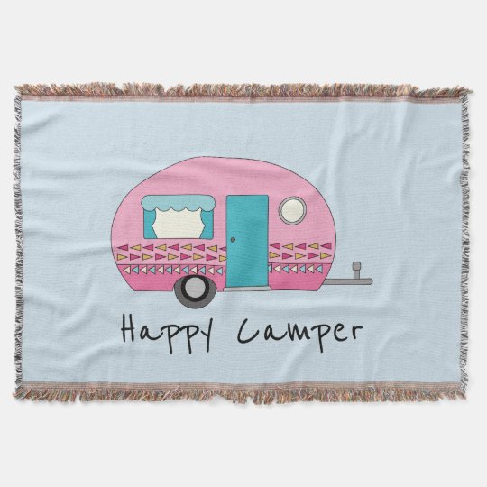 Happy Camper Polar Fleece Throw, Gray | Gander Outdoors