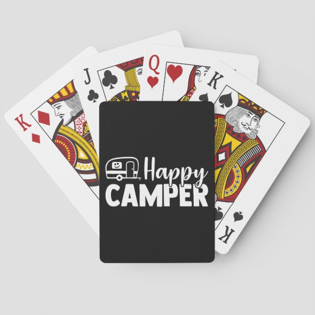 Happy Camper Quote (White) Poker Cards (Back)
