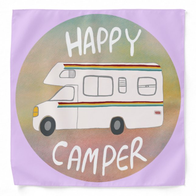 HAPPY CAMPER RAINBOW RV BANDANA (Front)