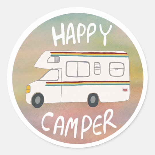 Download Happy Camper Rainbow RV Sunset Motorhome RVing Classic ...