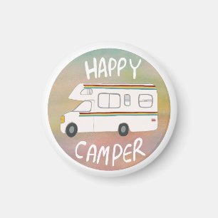 Happy Camper Rainbow RV Sunset Motorhome RVing Magnet