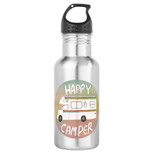 Happy Camper Rainbow RV Sunset Motorhome RVing Stainless Steel Water Bottle