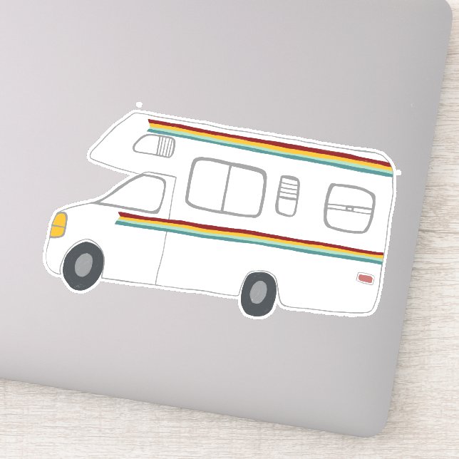 Happy Camper Rainbow RV Sunset Motorhome RVing Sticker (Detail)