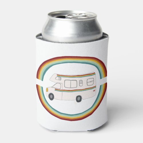 Happy Camper Rainbows RV Sunset Motorhome RVing Can Cooler