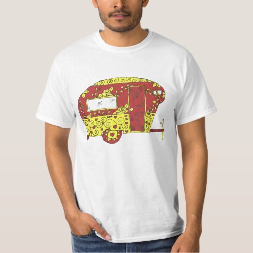 Happy Camper red and yellow T_Shirt