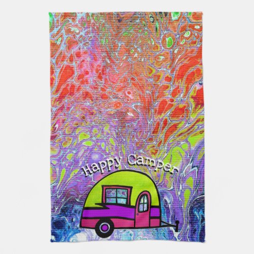 Happy Camper Retro Kitchen Towel