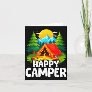 Happy camper retro summer camp camping trip card
