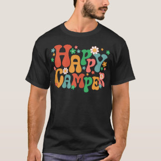 Happy Camper Retro Summer Camp Camping Trip T-Shirt