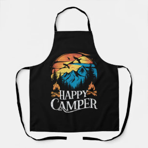 Happy Camper Retro Vintage Matching Camping Crew Apron