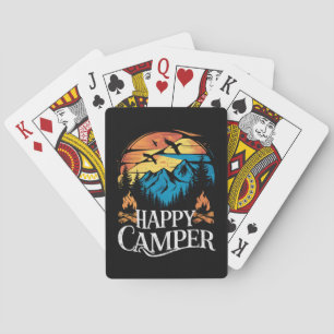 Happy Camper Retro Vintage Matching Camping Crew  Poker Cards