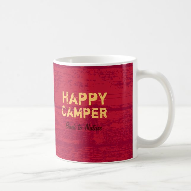Happy Camper Rustic Custom Camping Mug (Right)