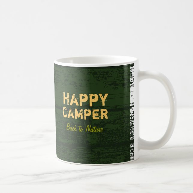Happy Camper Rustic Custom Camping Mug (Right)