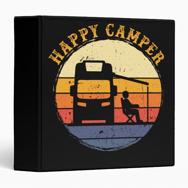 Happy Camper RV Camping 3 Ring Binder (Front/Spine)