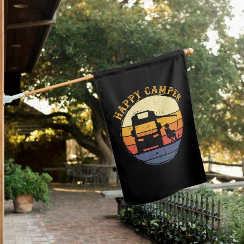 Happy Camper RV Camping House Flag