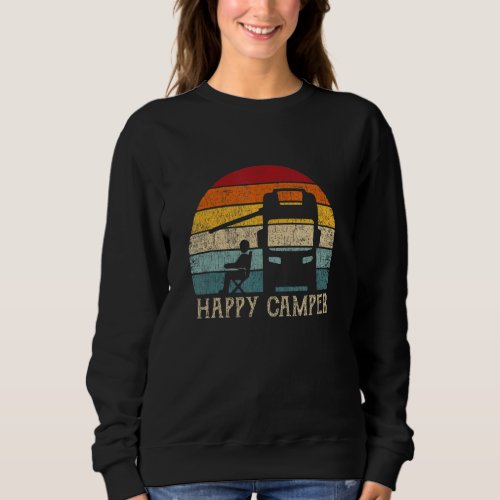 Happy Camper Rv Camping  Men Women Retro Sun 70s 8 Sweatshirt