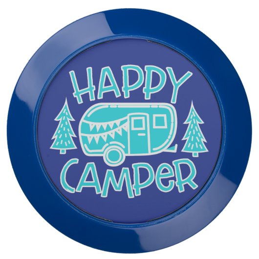 Happy Camper RV Life Motorhome Summer Travel USB Charging Station (Front)
