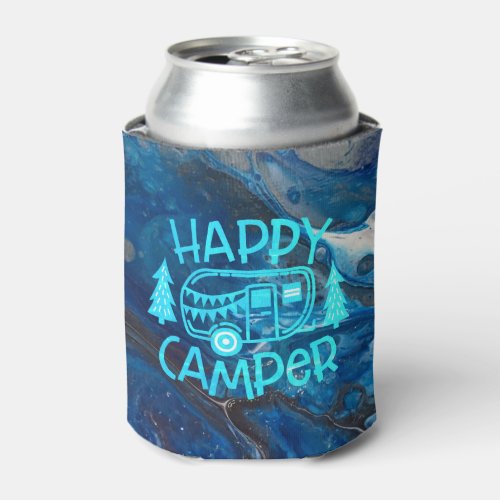 Happy Camper RV Travel Wanderlust Camping Can Cooler