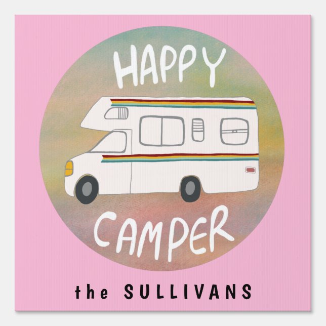 Happy Camper RVing CUSTOMIZED & SITE OCCUPIED Sign (Front)