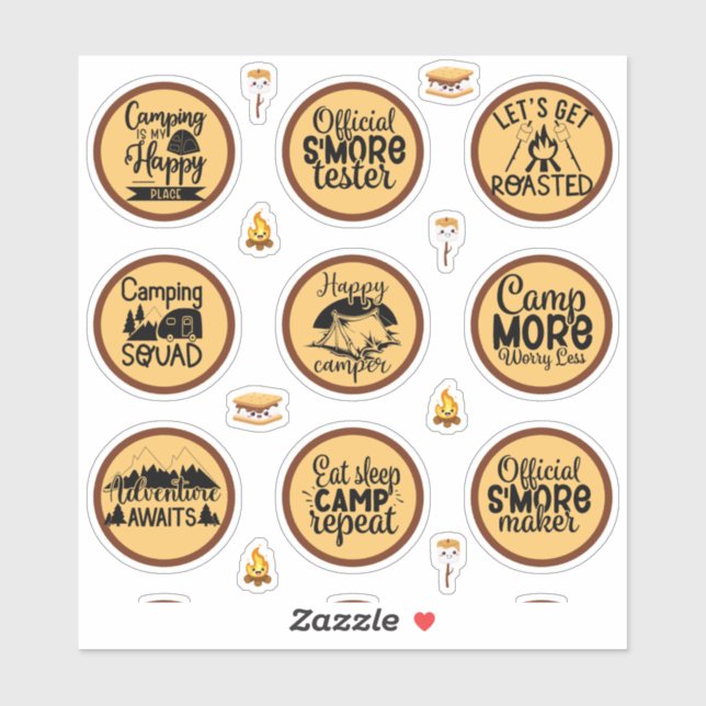 Happy Camper Smore Tester Sticker (Sheet)