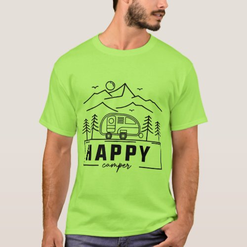 Happy Camper Squad Camping Funny Camper Camp  T_Shirt