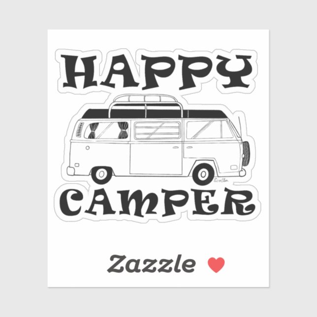 Happy Camper Sticker - Camping Van Decal (Sheet)