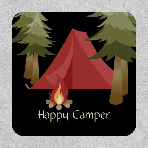 Happy Camper Tent and Campfire Woodland Camping Patch