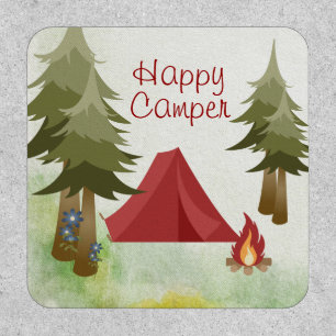 Happy Camper Tent and Campfire Woodland Camping Patch