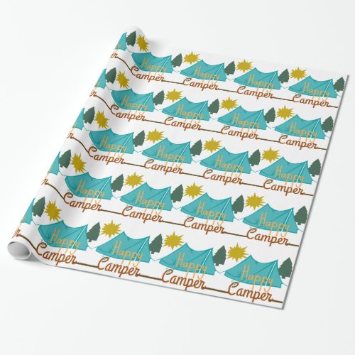 Happy Camper Tent Outdoors Wrapping Paper