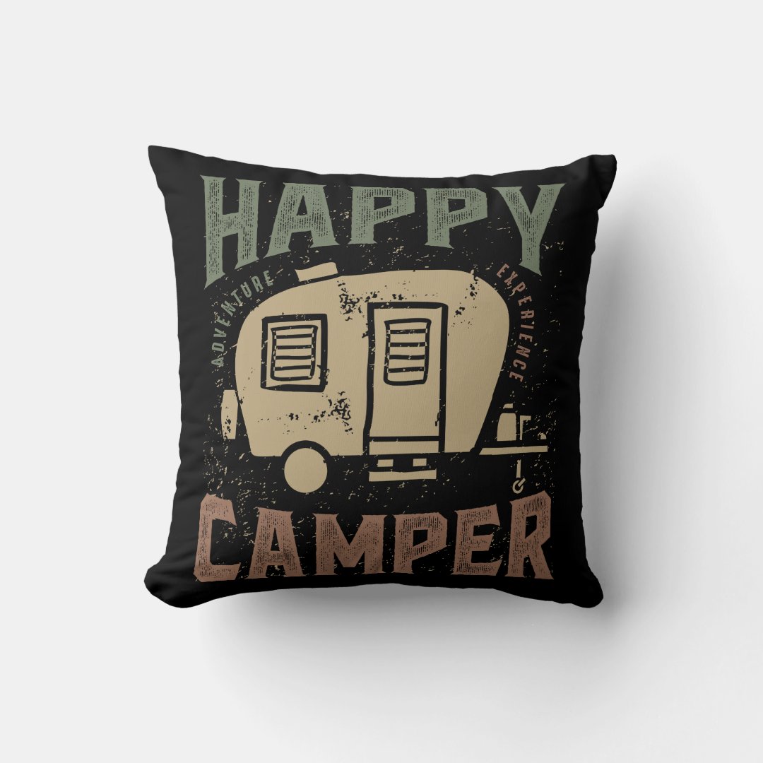 Happy Camper Throw Pillow Zazzle