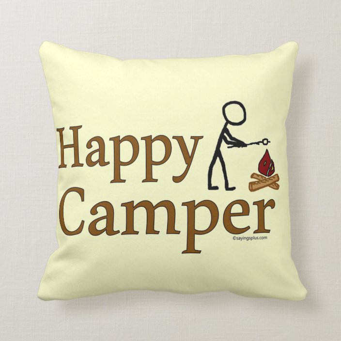 Happy Camper Throw Pillow
