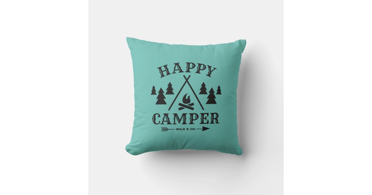 Happy Camper Throw Pillow Zazzle