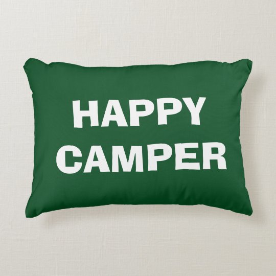HAPPY CAMPER throw pillow for camping or RVing