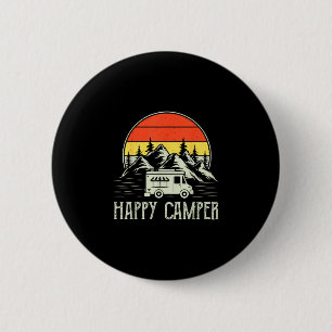 Happy camper toddler boy funny vintage camping van button