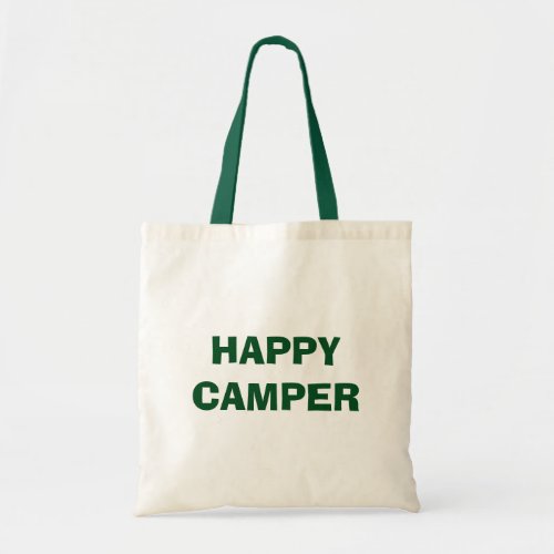 HAPPY CAMPER tote bag for camping and RVing trips
