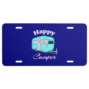 Happy Camper Trailer Camping License Plate