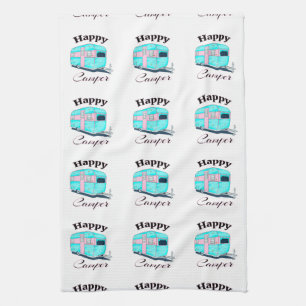 Happy Camper Trailer Camping Towel