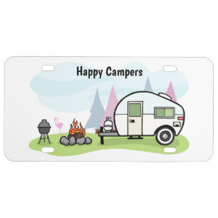Happy Camper trailer License Plate