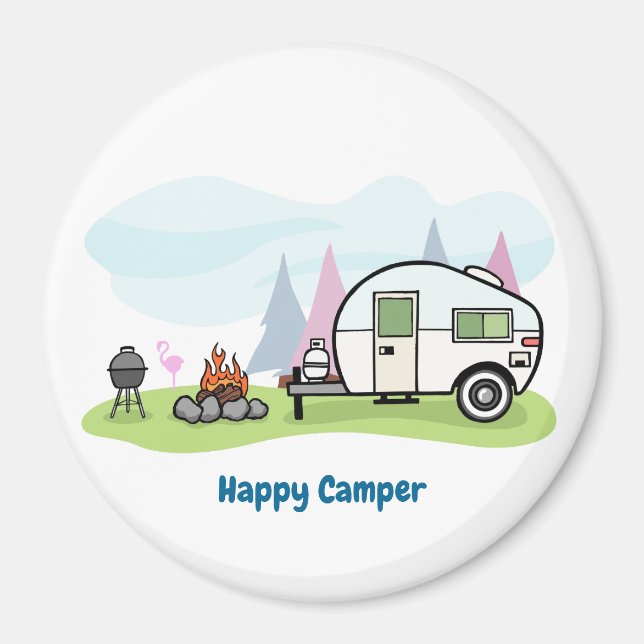 Happy Camper Trailer  Magnet (Front)