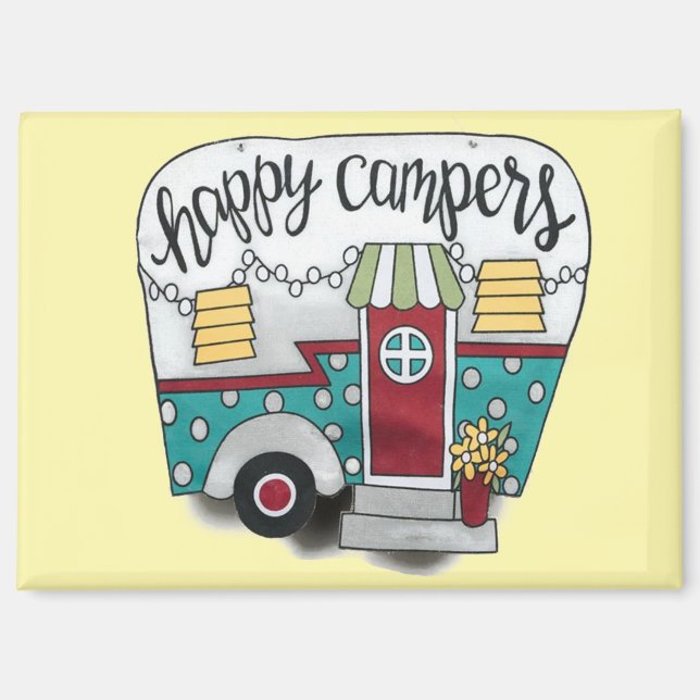 Happy camper trailer magnet (Front)
