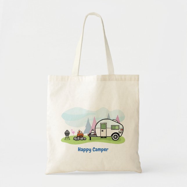 Happy Camper Trailer Tote Bag (Front)