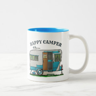 Happy Camper trailer Two-Tone Coffee Mug