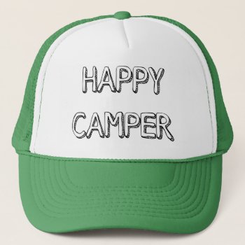 Happy Camper Trucker Hat by CampThrowback at Zazzle